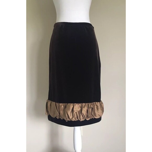 Grace Elements Women’s Velvet Brown Pencil Skirt Size 4 - Picture 3 of 6